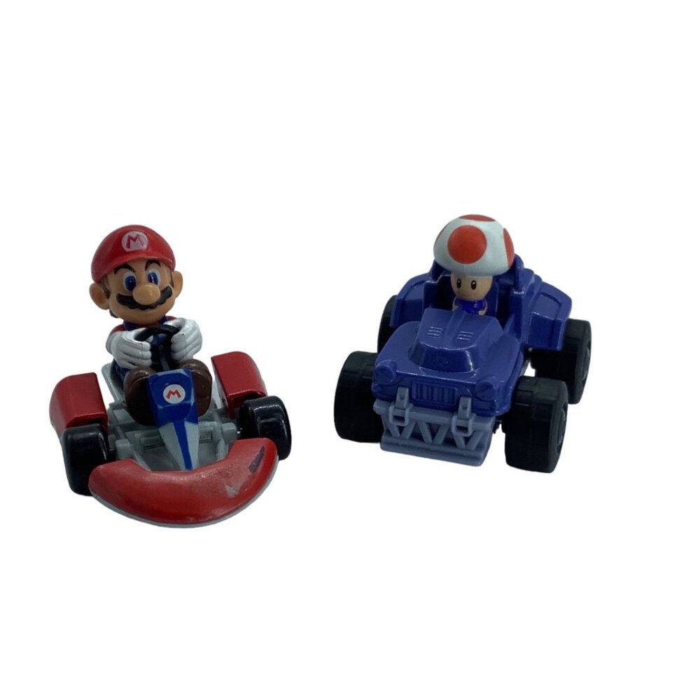 Mario Kart Wii Nintendo Super‎ Mario and Toad Mushroom Pull Back Car Racers Toy